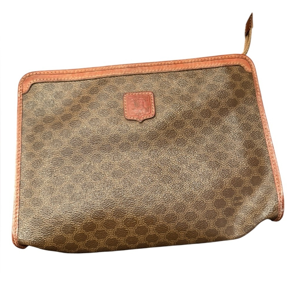 CELINE Macadam Canvas Clutch Bag